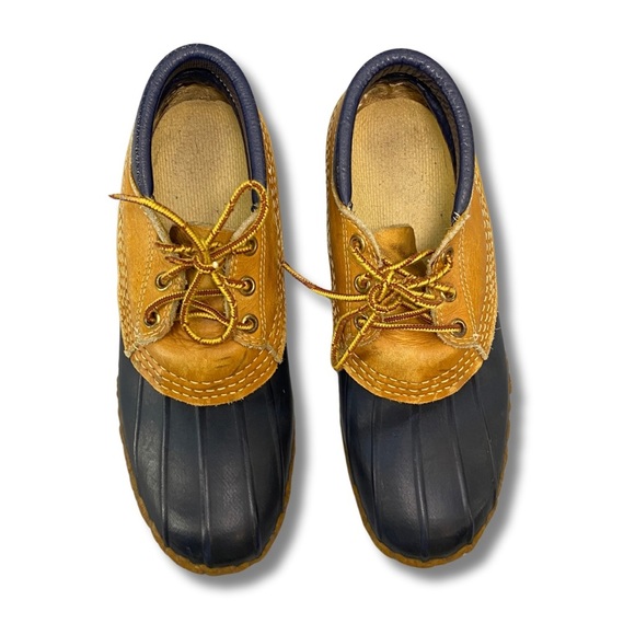 L.L. Bean Shoes - Vintage LL BEAN Womens Blue Ankle Duck Boot Leather Spring Garden Size 8 M GUC